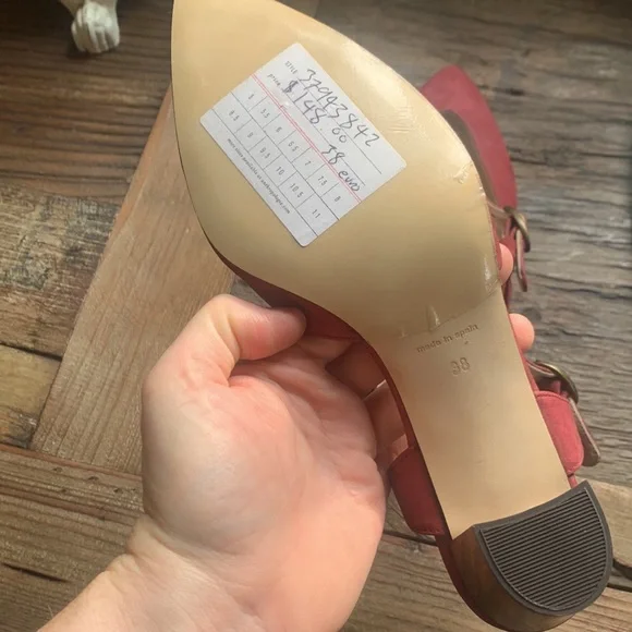 Anthropologie Cleo B Maroon Pointed Heels - Picture 8 of 8